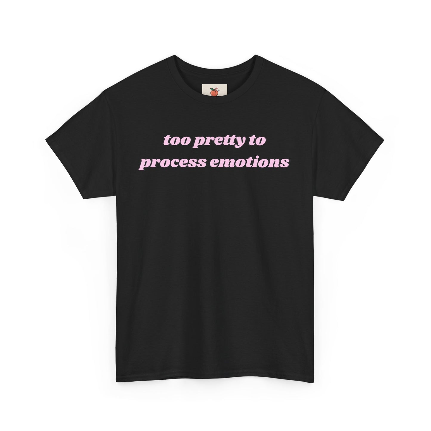 Too Pretty to Process Emotions” Tee – Y2K Crashout aesthetic