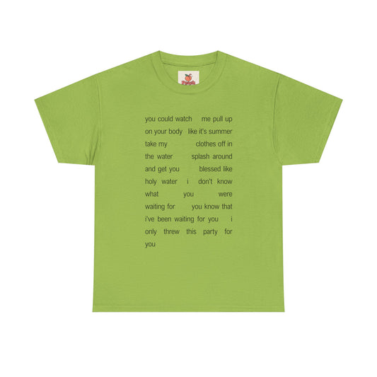 Charli XCX “Party 4 U” Lyric Tee – Brat Green T-shirt