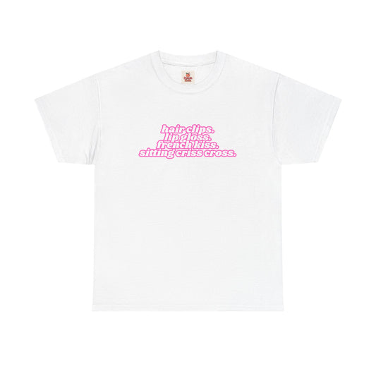 Chappell Roan Lyric T-Shirt • Hair Clips Lip Gloss French Kiss Tee • Queer Pop Shirt • Naked in Manhattan Quote • Pride Aesthetic Top